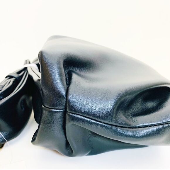 Vegan Leather Upside Down Shoulder Bag, Black - Picture 7 of 16